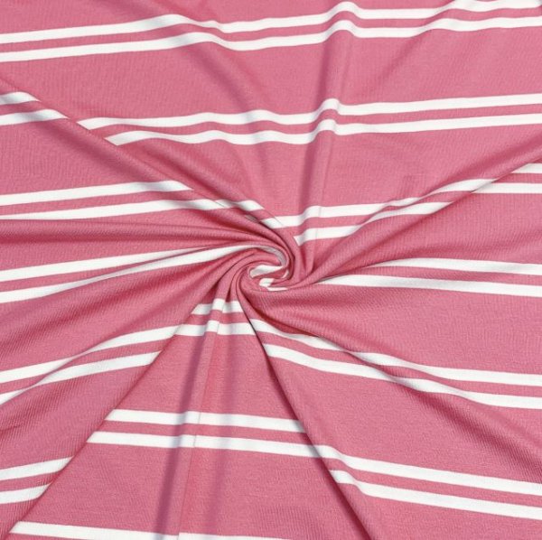 RESTSTÜCK 1,0m !!! - Viskosejersey - Streifen - pink