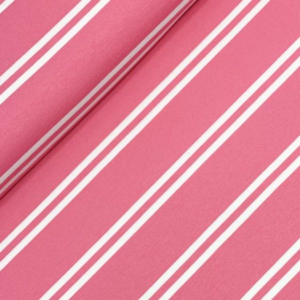 Viskosejersey - Streifen - pink
