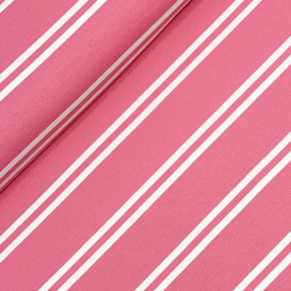 RESTSTÜCK 1,0m !!! - Viskosejersey - Streifen - pink