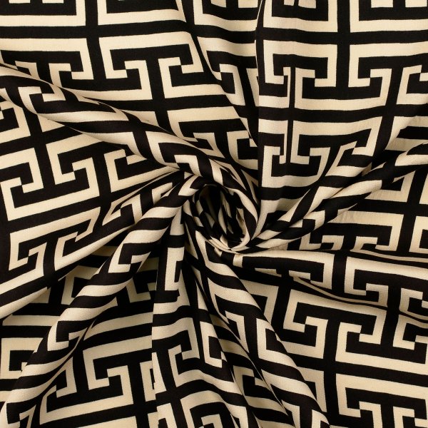 Viskosesatin - matt - Imperial Lines - black