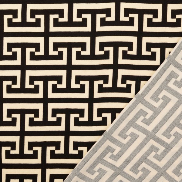 Viskosesatin - matt - Imperial Lines - black