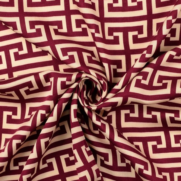 Viskosesatin - matt - Imperial Lines - red
