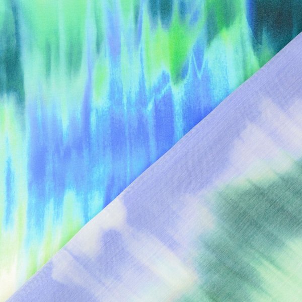 Viskosesatin - matt - Jolin - grün/blau