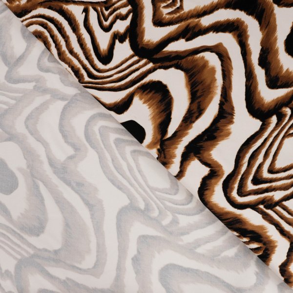 Viskosestretch - Zebra Brush Strokes - sand/black