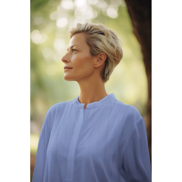 Baumwolle embroidery - Vivia Stripes - white