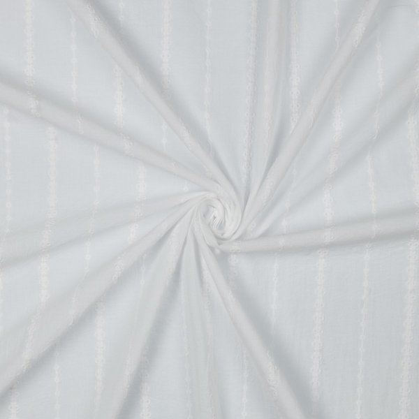 Baumwolle embroidery - Vivia Stripes - white