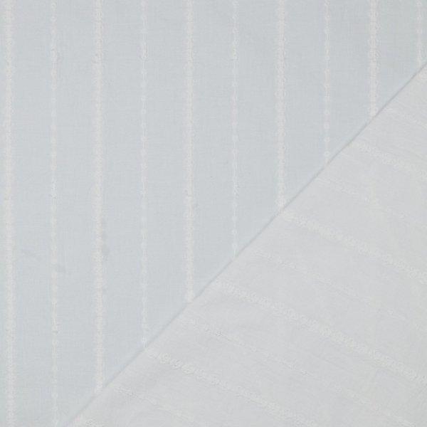 Baumwolle embroidery - Vivia Stripes - white