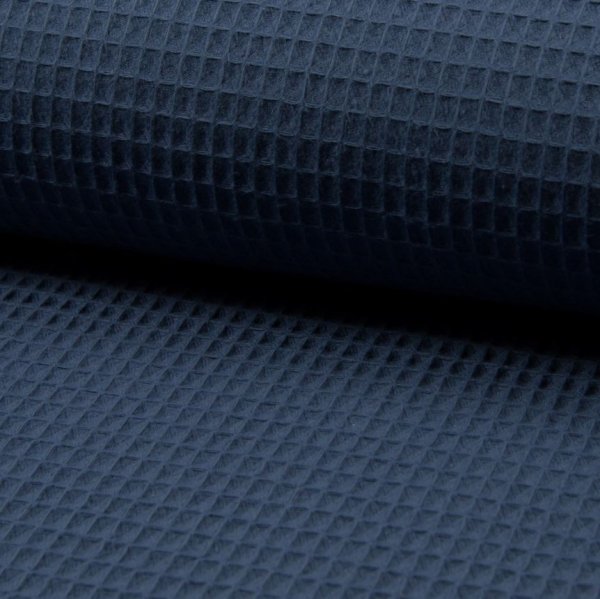 Waffelpique - Baumwolle - dark jeans