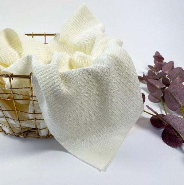 Modalstrick - Waffle Knit - 80cm Panel - ecru - Waffle Fall