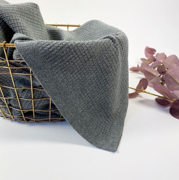 B-Ware!!! - Modalstrick - Waffle Knit - 80cm Panel - grey - Waffle Fall