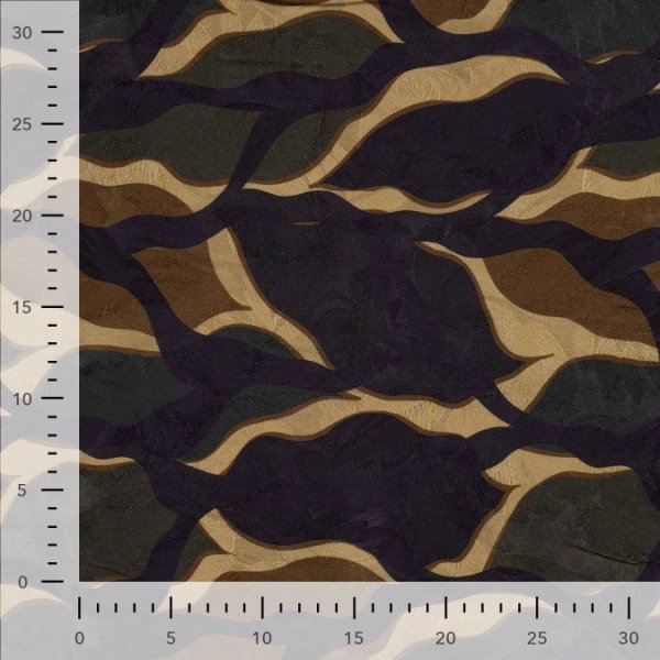 Viskose Jacquard - Abstrakt Leaves - Wera - dark brown