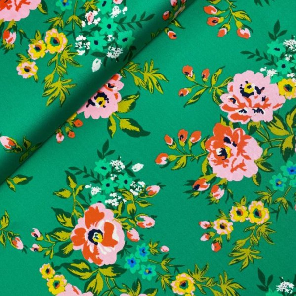 Bio Baumwoll Satin - Sweet Rose - Wildflower - Cloud9 Fabrics