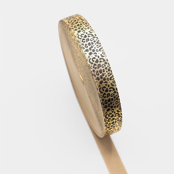 Gummiband - 25mm - Leo Metallic - gold/schwarz