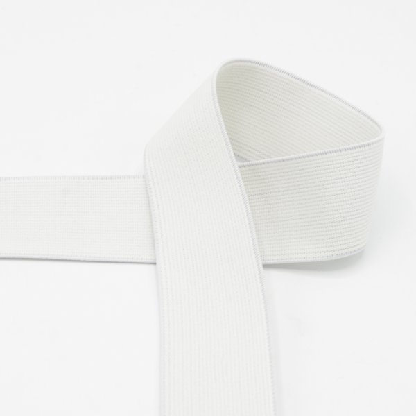Gummiband - 40mm - uni - naturweiß