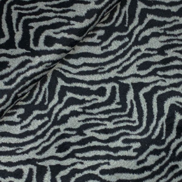 Mantelstoff - Zebra - grau