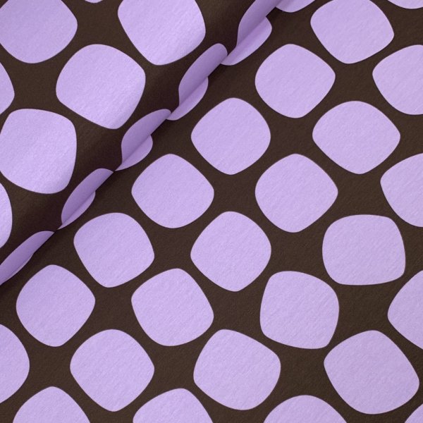 French Terry - Zilla Balls - brown/lavender