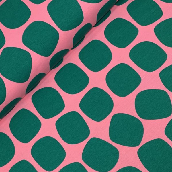 French Terry - Zilla Balls - pink/green