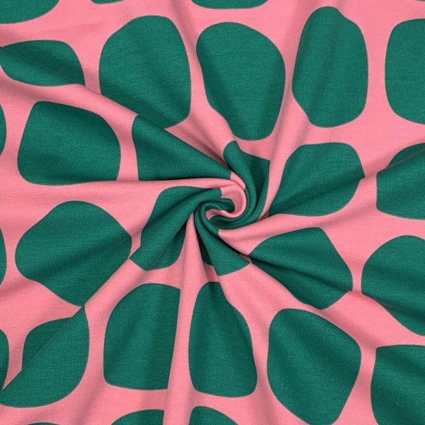 French Terry - Zilla Balls - pink/green