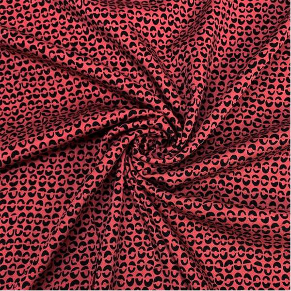 RESTSTÜCK 0,80m !!! - Viskose - Broken Dots - marsala