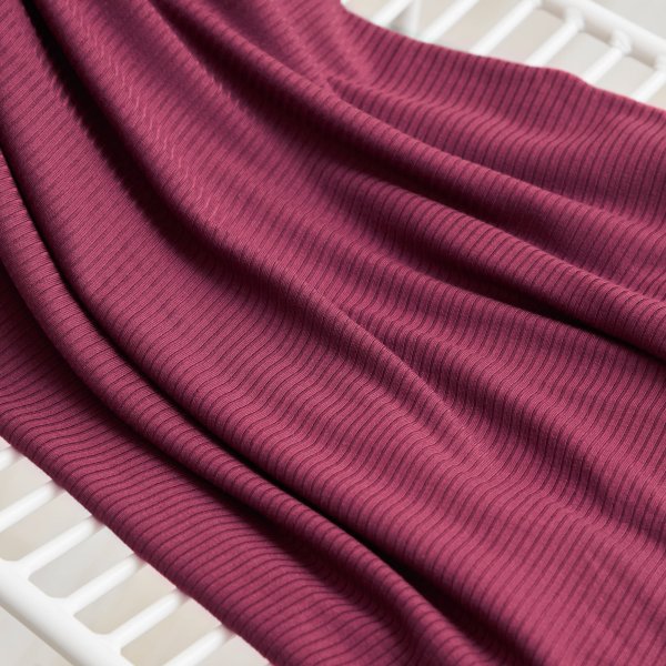 RESTSTÜCK 1,10m !!! - Derby Ribbed Jersey mit TENCEL™ - cherry - MeetMilk