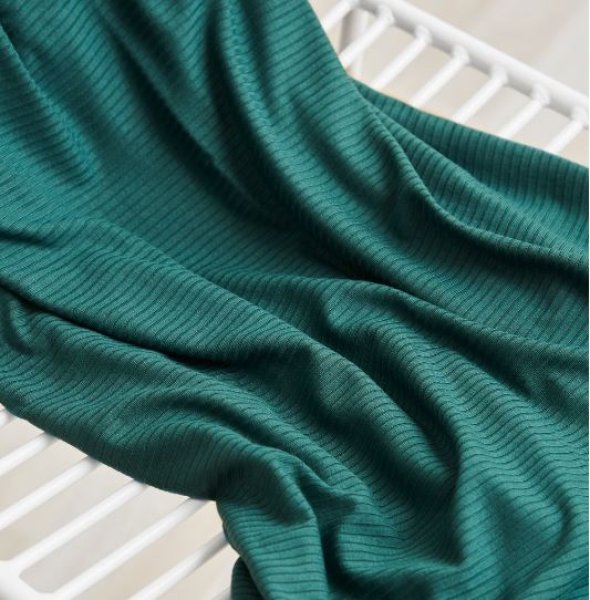 RESTSTÜCK 0,80m !!! - Derby Ribbed Jersey mit TENCEL™ - emerald - MeetMilk