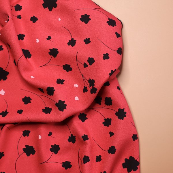 RESTSTÜCK 0,70m !!! - Viskose Crepe mit LENZING™ ECOVERO™ Fasern - Florette - crimson - Mind the Maker