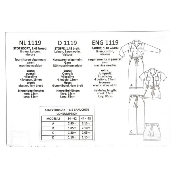 Papierschnittmuster - Nr. 1119 - Overall/Hose - Damen -  It´s A fits