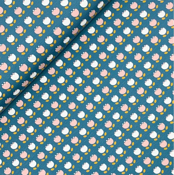 RESTSTÜCK 1,0m !!! - Bio Jersey - Retro Tulip - blau