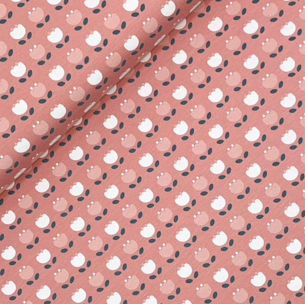 RESTSTÜCK 1,20m !!! - Bio Jersey - Retro Tulip - rosa