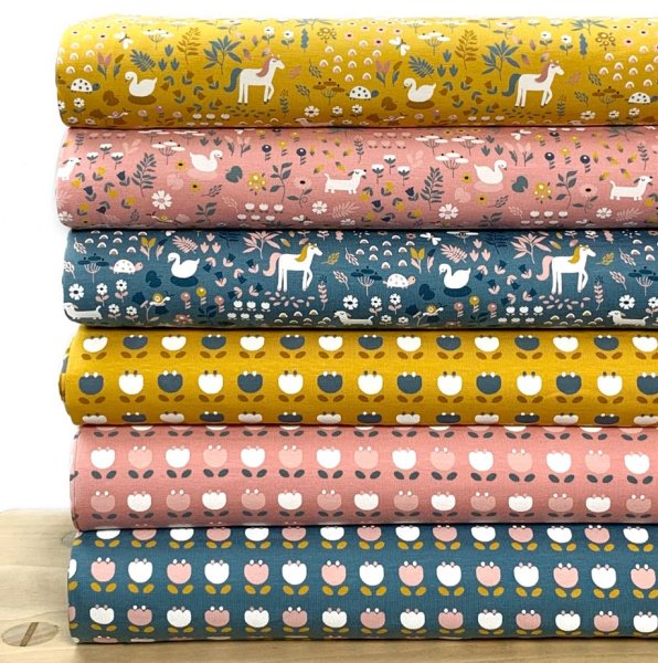 RESTSTÜCK 1,20m !!! - Bio Jersey - Retro Tulip - rosa