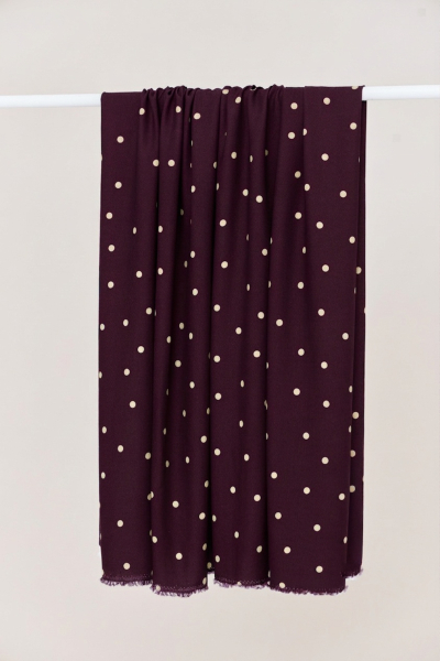 Viskose Crepe mit LENZING™ ECOVERO™ Fasern - Jolly Dots - mulberry - Mind the Maker