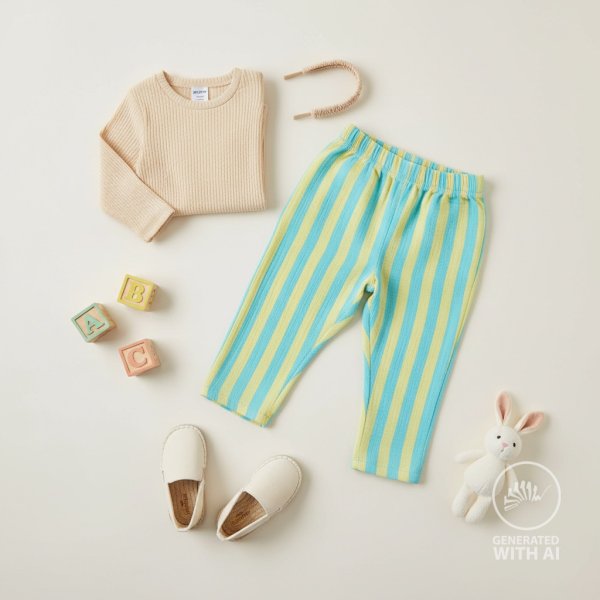 Musselin - Ciara Streifen - türkis/gelb