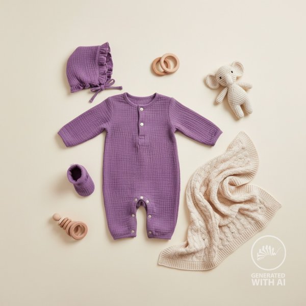 Doubleface Musselin - uni - lilac/bottle
