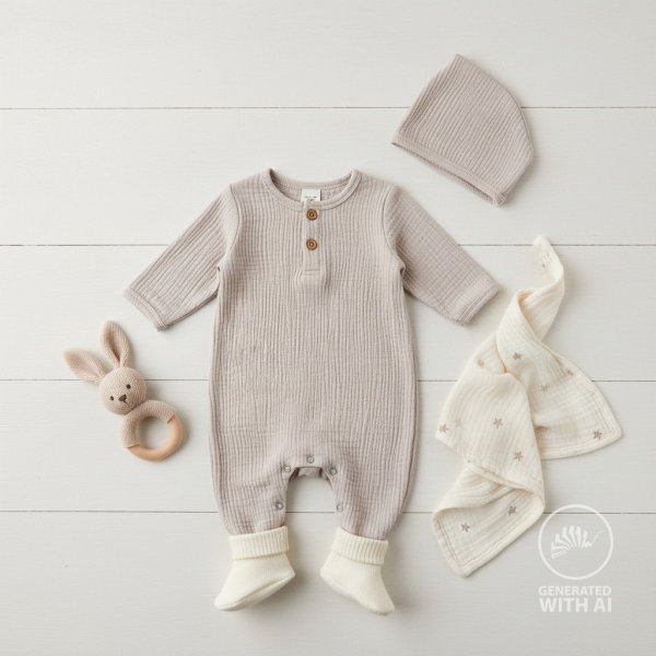 Doubleface Musselin - uni - beige/greige