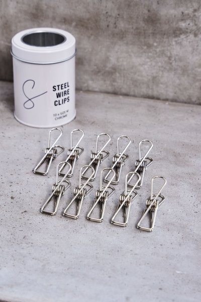 Stahldrahtklammern - 10er Set - Größe M - silber - Sewply