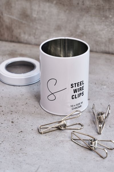 Stahldrahtklammern - 10er Set - Größe M - silber - Sewply
