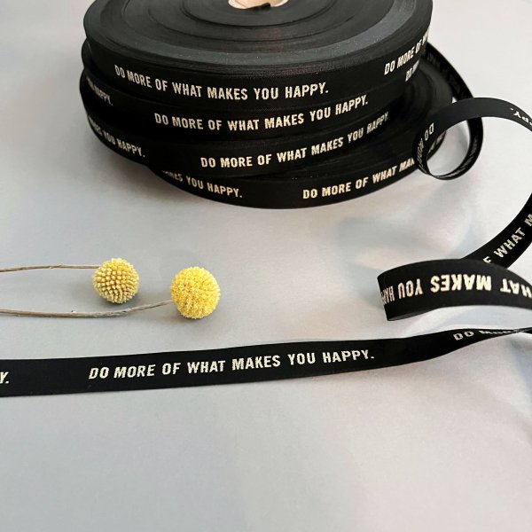 Webband - Do more of what makes you happy - schwarz/glitzergold - #mehretikette - Ännisews und Prülla
