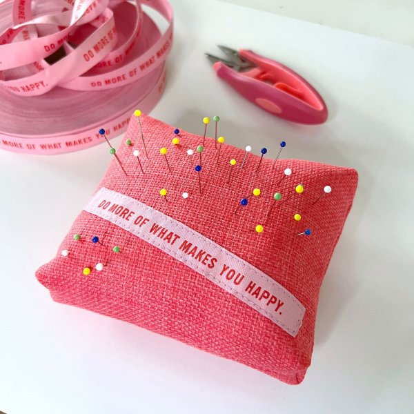 Webband - Do more of what makes you happy - rosa/orange - #mehretikette - Ännisews und Prülla