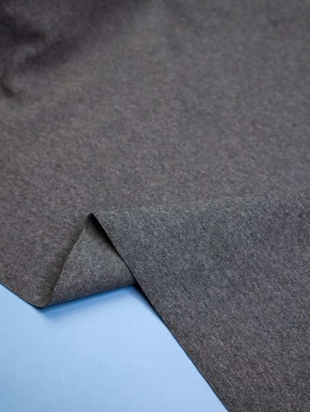 Baumwoll Bündchen - 1x1 Rib - melange - dark grey - Mind the Maker