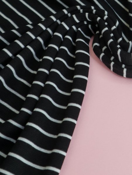 Merino Strick Jersey mit TENCEL™ - Miles - black stripe - MeetMilk