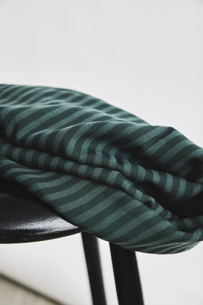 Two Tone Stripe Twill mit TENCEL™ - deep green - MeetMilk