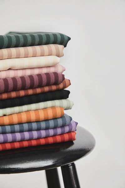 Two Tone Stripe Twill mit TENCEL™ - soft mint - MeetMilk