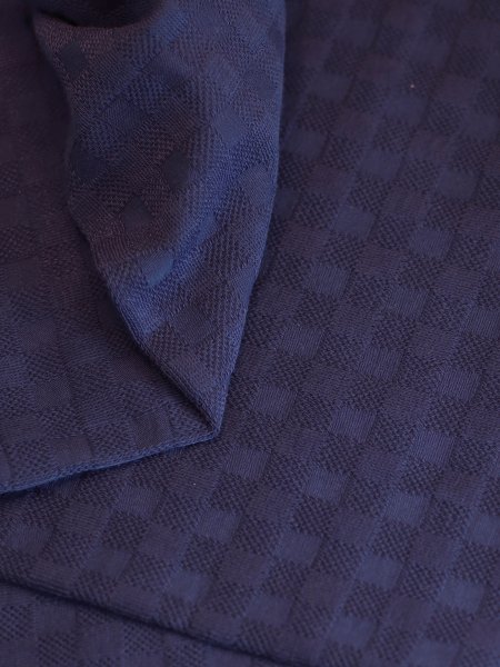 Bio Jacquard Jersey - Chess Knit - sailor - Mind the Maker
