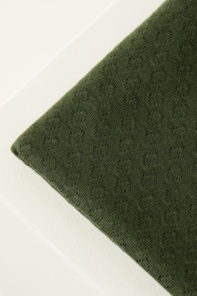 RESTSTÜCK 1,20m !!! - Bio Strick - Gem Pointelle - green khaki - Mind the Maker