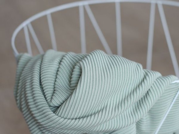 Self-Stripe Ottoman Knit mit LENZING™ ECOVERO™ Viskose - soft mint - meetMilk