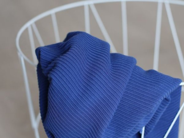 RESTSTÜCK 50cm !!! - Self-Stripe Ottoman Knit mit LENZING™ ECOVERO™ Viskose - lapis - meetMilk