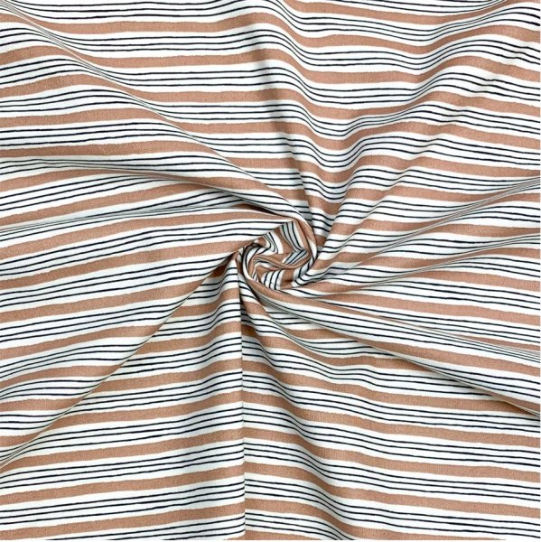 Baumwolle - Painterly Stripes - french rose - Wallflower - Cotton and Steel
