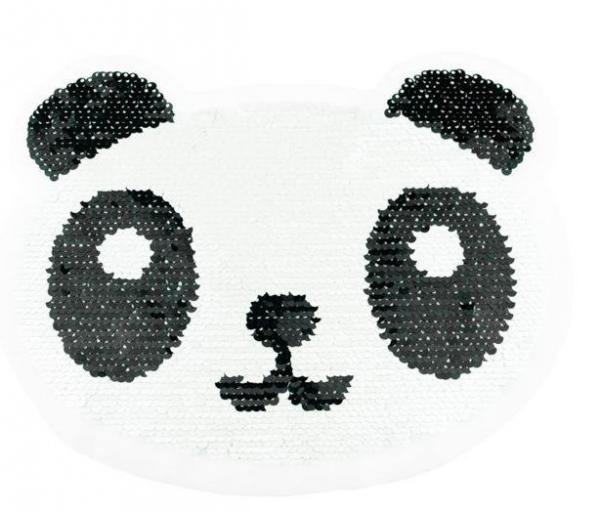 Applikation - Wendepailletten - Panda - Weiß - Aufnäher