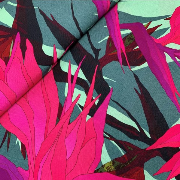 Viskose - Paradise Bloom - petrol - Swafing by Thorsten Berger