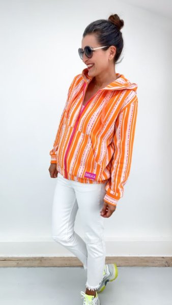 Bio Jacquard - Pin Stripes - Col.2 - luce rosso - Bloom - Hamburger Liebe - Albstoffe